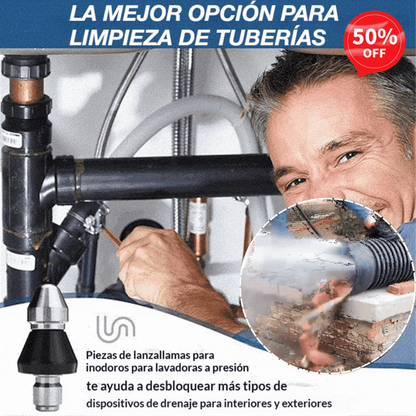 👍🧰Potente boquilla de alta presión, desatascador de tuberías