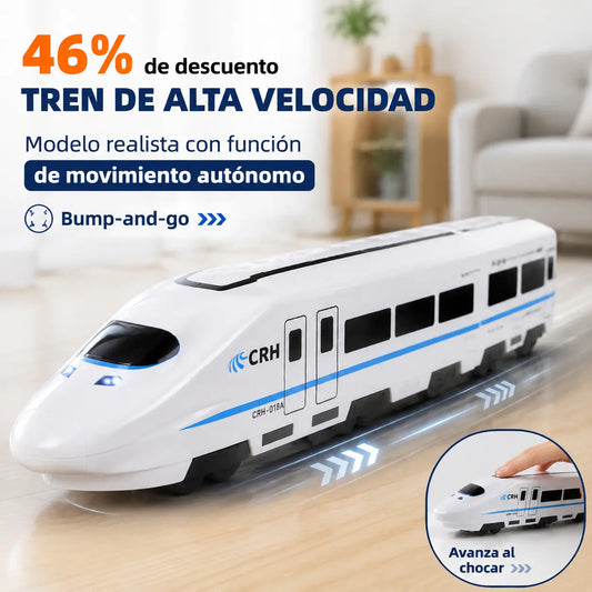 🚆46% de descuento🚆 Modelo realista de tren de alta velocidad – Juguete con función de movimiento autónomo (bump-and-go) para educación temprana