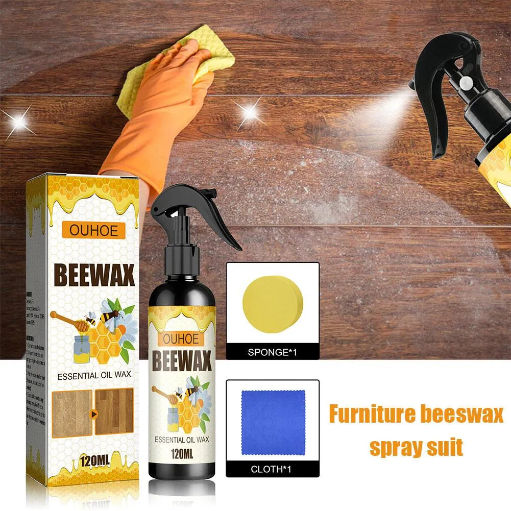 🔥【120 ml + špongia + handrička】Prírodný mikromolekulárny včelí vosk v spreji na starostlivosť o nábytok, údržbu podláh a leštenie.