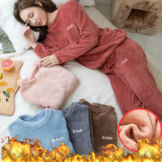 🔥【Costum plușat călduros 18-40 kg】🔥【Cumpără 1, primești 1 gratuit】Pijamale Rana îngroșate din catifea coral, ținută casual pentru casă, set de pijamale la modă și confortabil 
