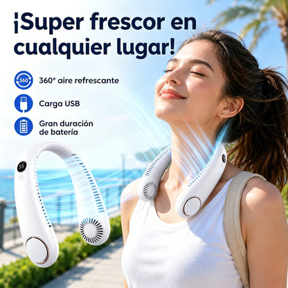 💨 Ventilador de aire acondicionado con cuello – Extremadamente silencioso, portátil y giratorio 360° – Ideal para el verano 🌞
