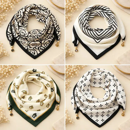 ✨【Pack de 4】Pañuelos elegantes para mujer con cierre magnético – Estampados, fáciles de poner y sin necesidad de hacer nudos