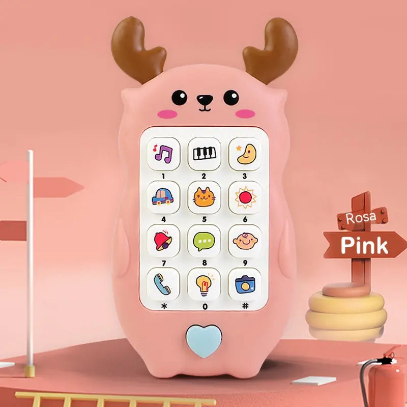 🎁2 piezas 28 euro🎨 Teléfono de juguete para bebés con diseño de ciervo: smartphone de simulación educativo bilingüe con música y cuentos para niños pequeños.