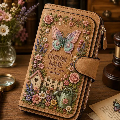 💰💰Cartera personalizada con relieve de jardín