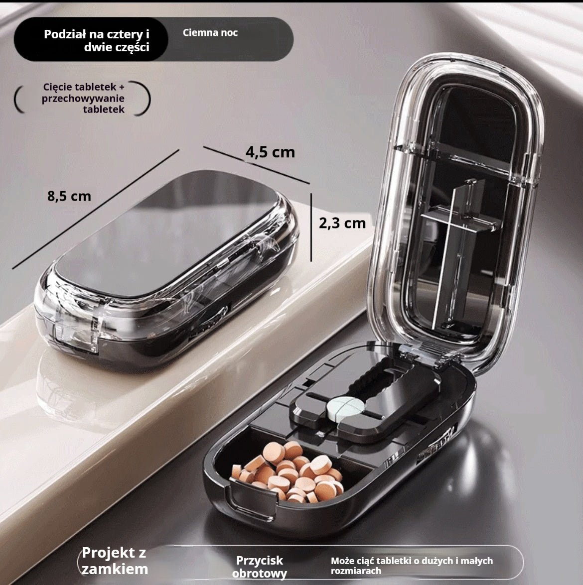 💊【Kup 1 i otrzymaj 1 gratis】🧰Wielofunkcyjny przenośny pojemnik na tabletki, hermetycznie zamknięty i odporny na wilgoć