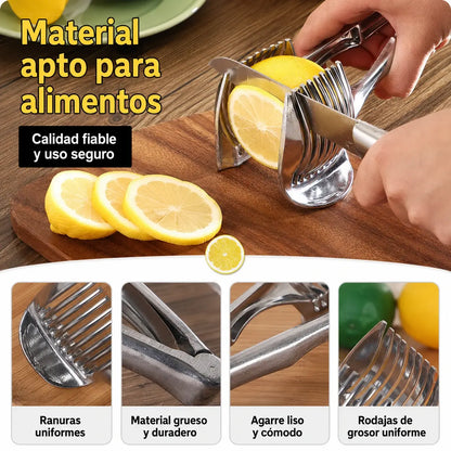 🍅 Cortador Manual de Cocina de Acero Inoxidable | Guía para Cortes Uniformes de Tomate, Limón, Cebolla y Más