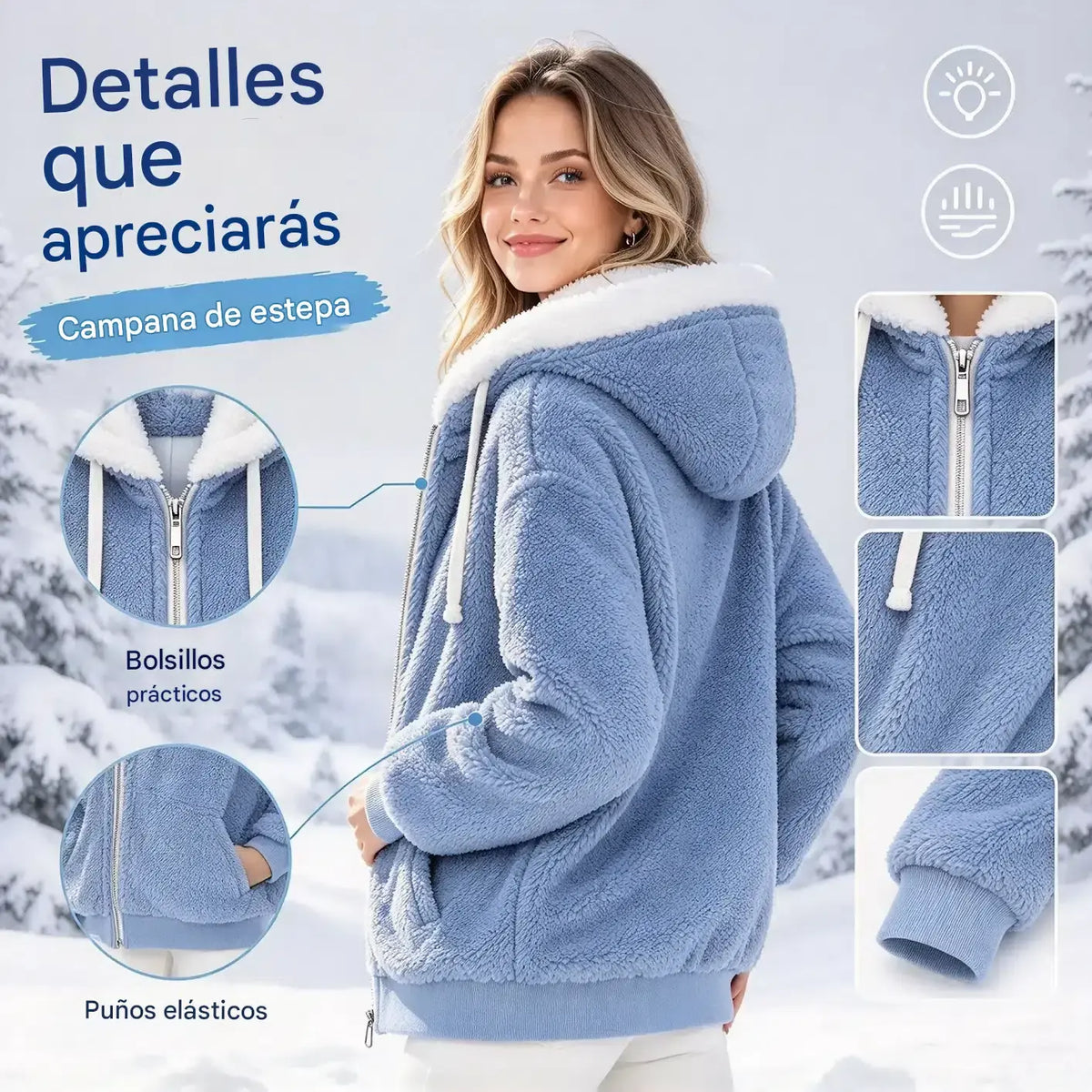 ☃️Oferta limitada: 39% de descuento❄️【S-5XL】Chaqueta de mujer 2026 de felpa gruesa con rayas en contraste