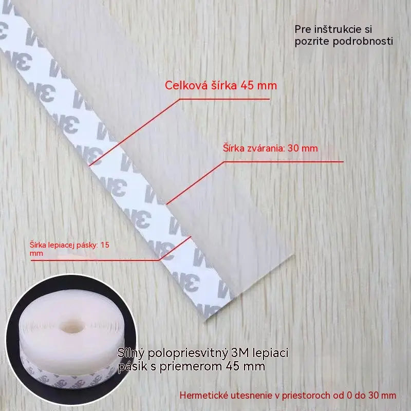 🚪【5 m】 PVC tesniaca lišta na spodnú časť dverí – ochrana proti prachu a prievanu