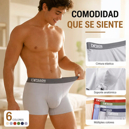 🧊🌟【Compra 3 y llévate 3 gratis】 【L-4XL】Calzoncillos bóxer nuevos de algodón puro para hombre, tallas grandes