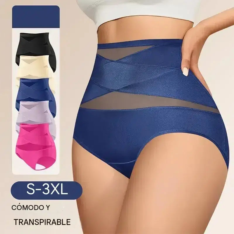 🔥 3 artículos por 27 € 🌸 ¡Último día de esta oferta especial! 🎁 Braguitas de talle alto en tallas grandes, con diseño cruzado y efecto control de abdomen.