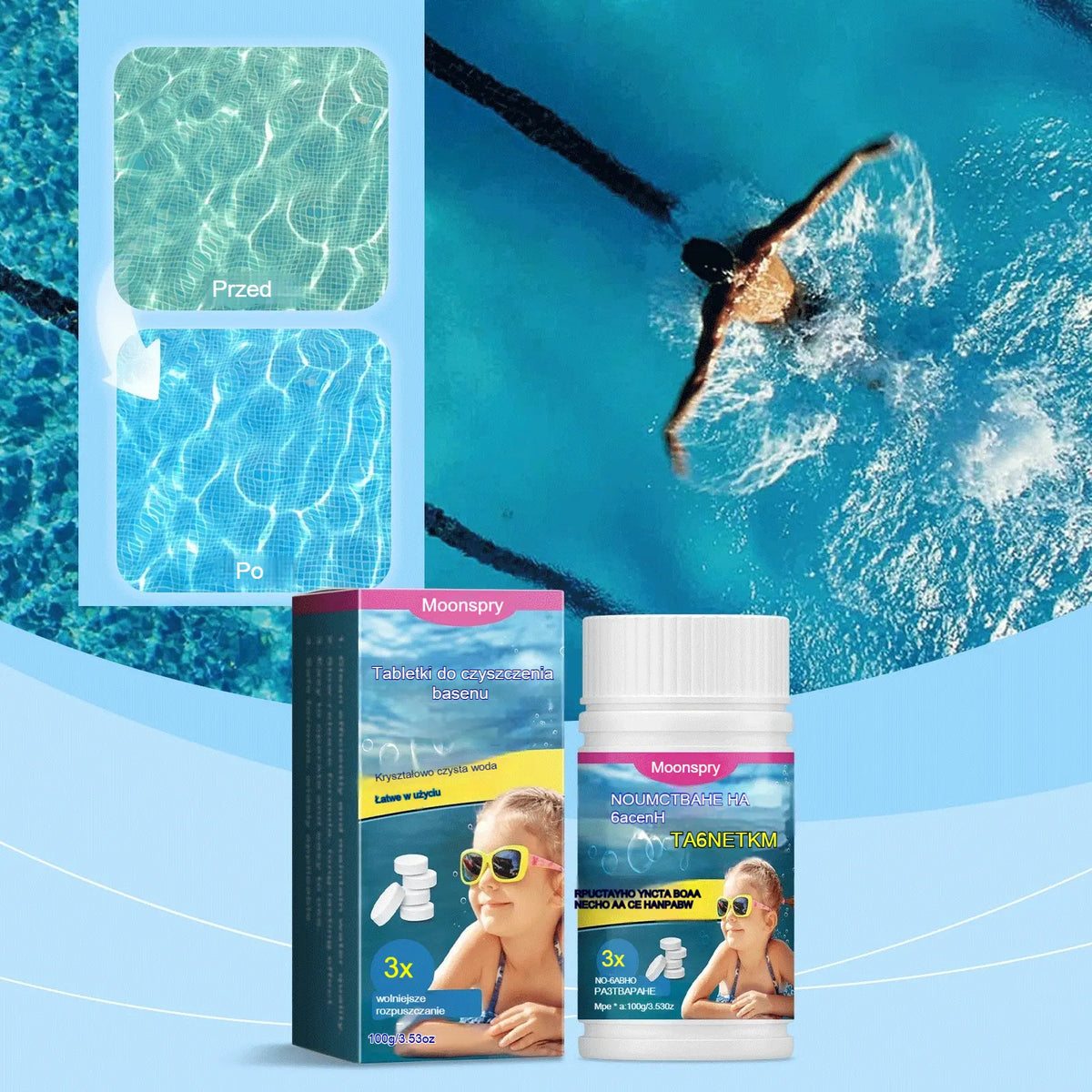 🔥【Compra 1, llévate 1 gratis】🏊‍♀️💧Pastillas limpiadoras para piscinas para un agua clara y transparente.