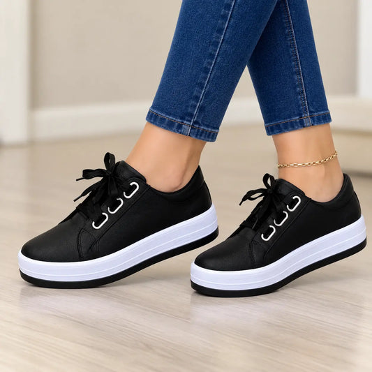 Nuevos zapatos casuales para mujer con puntera redonda y suela gruesa (tallas 35–43)