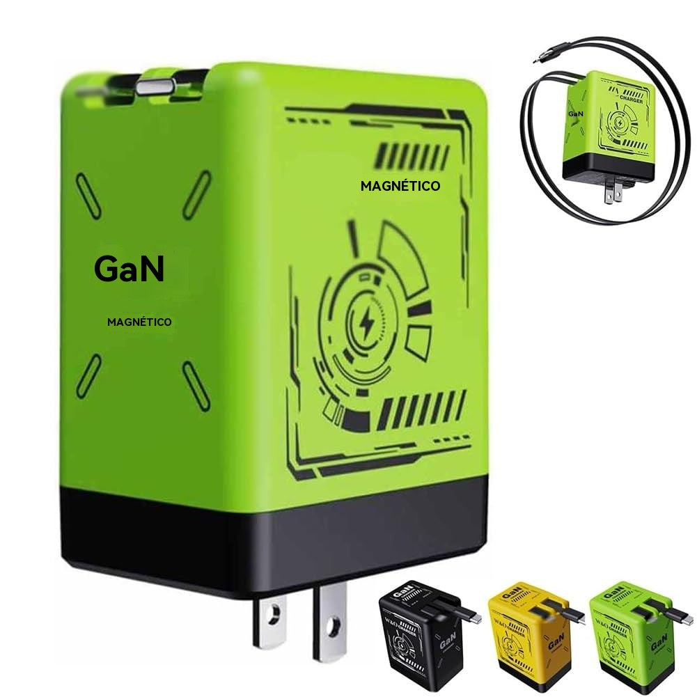 ⚡Cargador rápido 2 en 1 compatible con GaN de 120 W para iPhone, teléfonos móviles y tabletas.