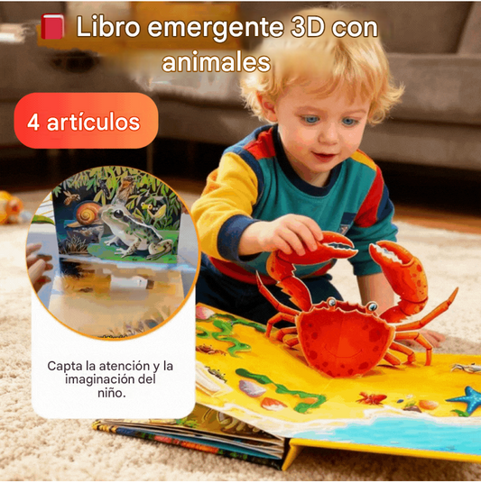【Éxito de ventas 50% OFF】🎁🎁 Set de libros 3D de animales para niños
