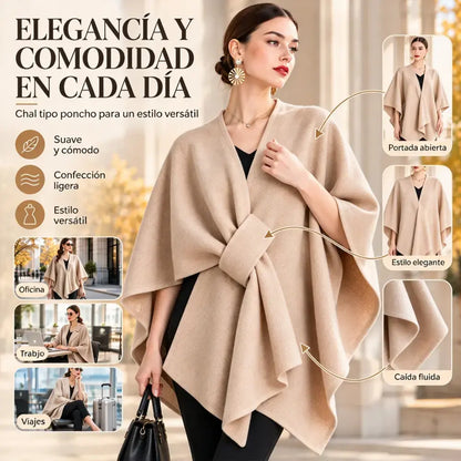 Nueva bufanda tipo chal multifuncional de mezcla de lana para otoño/invierno