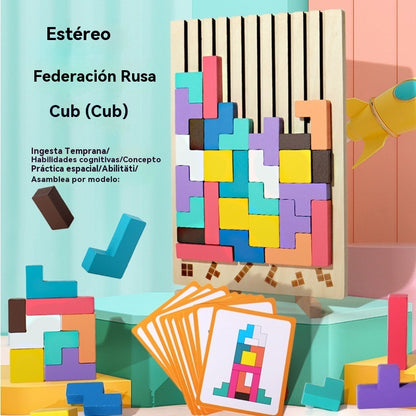 🔥Nuevo juguete 2026🧩Tetris multifuncional✨ Rompecabezas de madera apilable