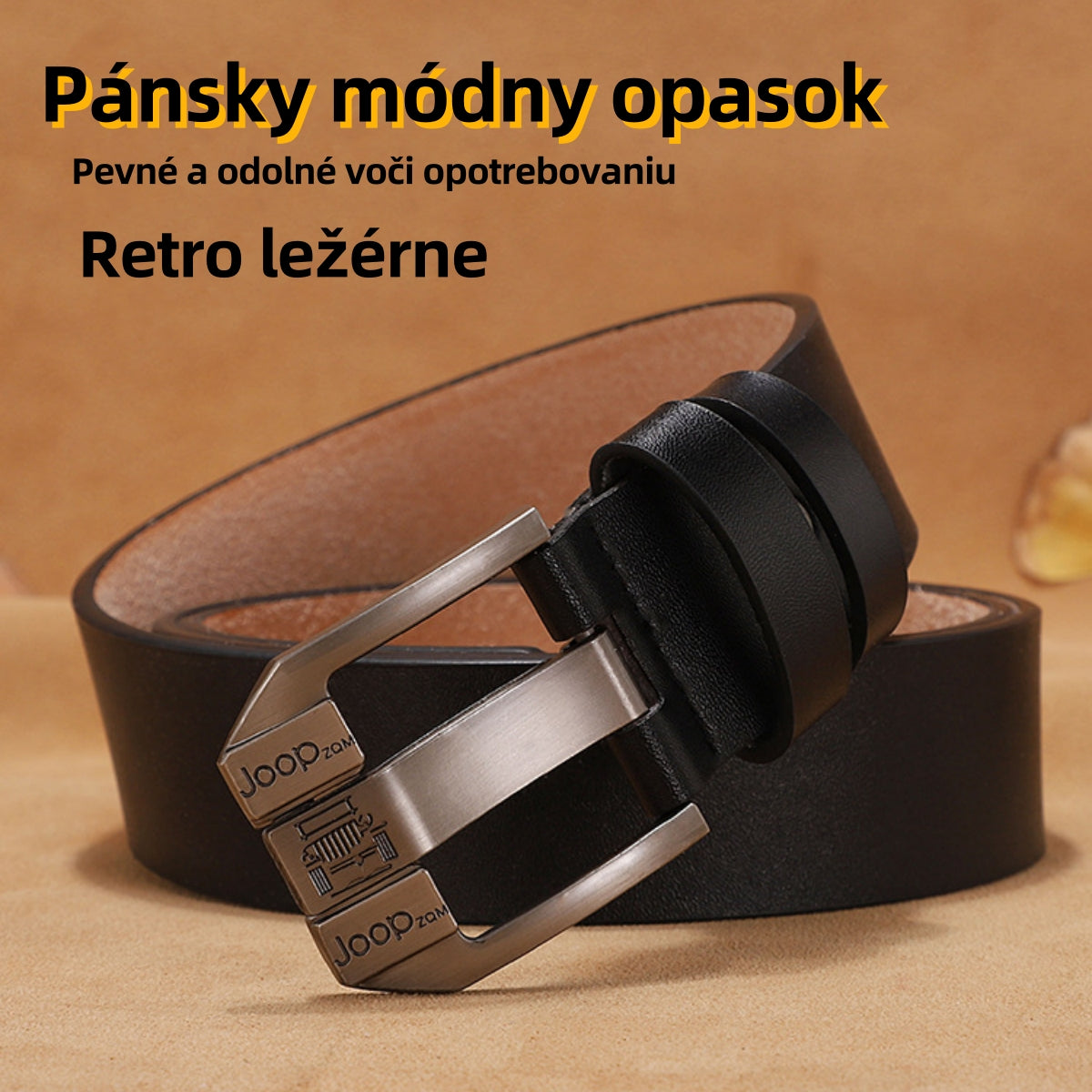 🔥💥 Špičkový retro pánsky opasok, jednoduchá a módna pracka, výberová hovädzia koža, pevný a odolný 3780604