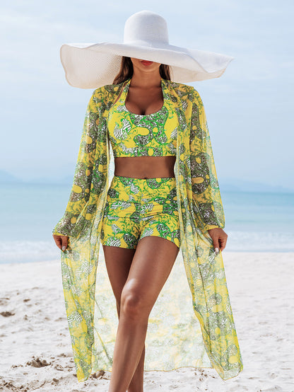 ☀️【Kúp 1 a 1 dostaneš zadarmo】👙【S-2XL】Vysokokvalitné sexi trojdielne bikiny s potlačou