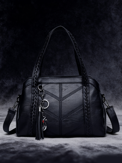 👜💟【50% ZĽAVA】Mäkká kožená taška, kabelka, veľká kapacita, tri priehradky, vodeodolná a odolná voči poškriabaniu