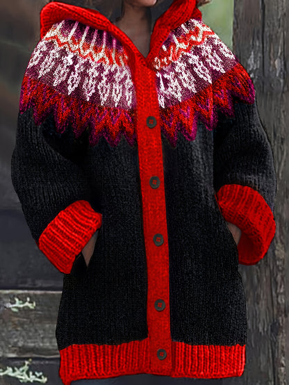 🎉🏆【50% popusta】【S~5XL】✨Elegantna šarena jakna s kapuljačom i retro printom