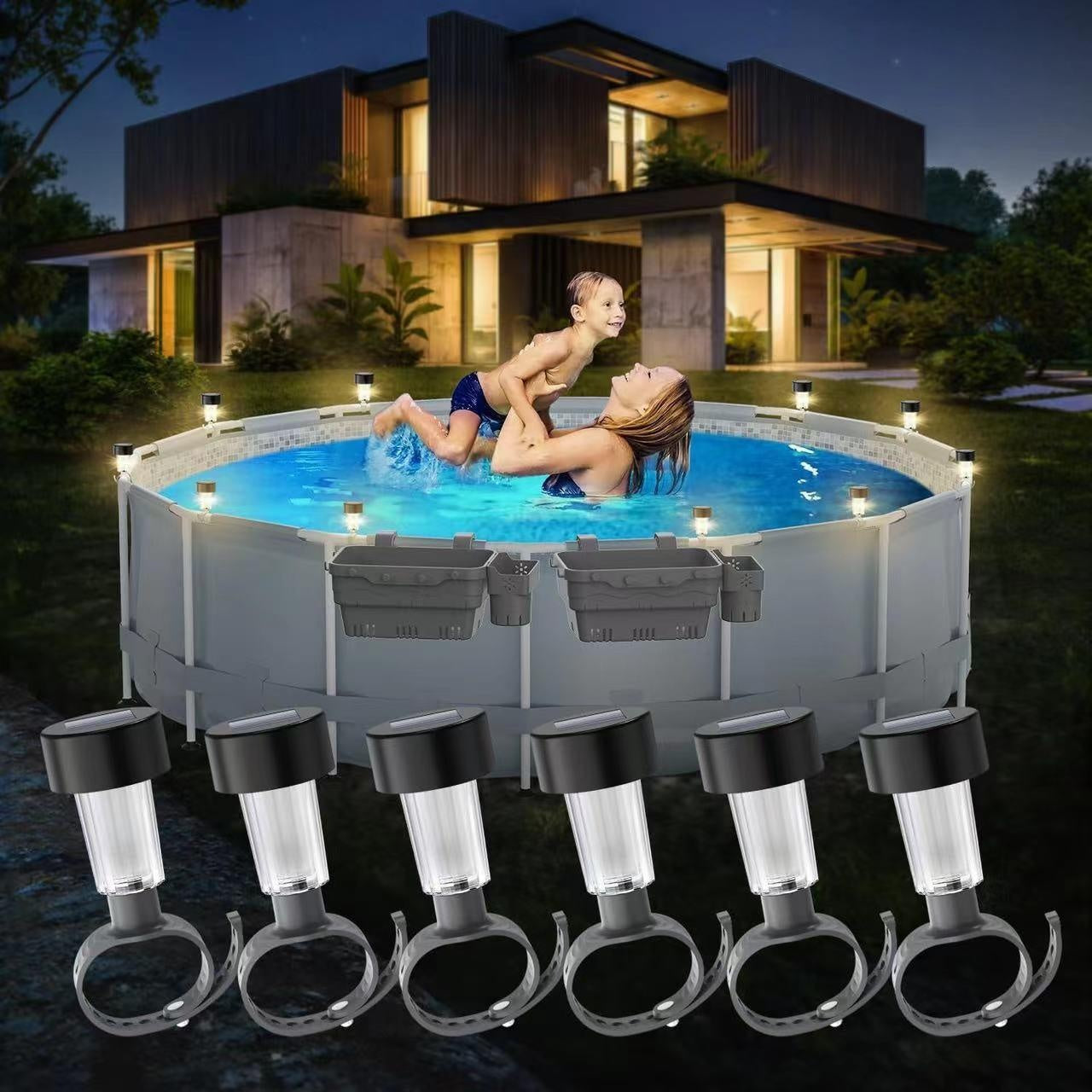 【 8 PCS】🌈 Luces ambientales impermeables con energía solar: no requieren cables, colores vibrantes
