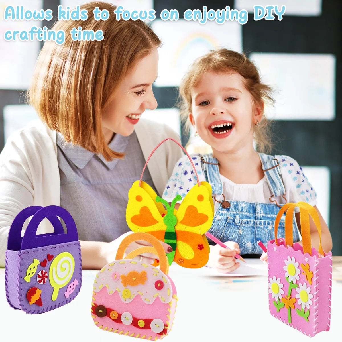 🔥【8 kom】🥰DIY netkane ručno rađene dječje torbe, najbolji poklon za djecu🎁