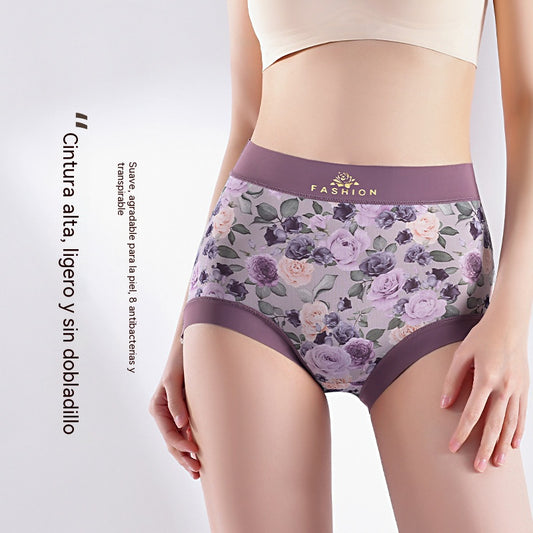 🔥【Compra 3 y llévate 3 gratis】Braguitas estampadas sin costuras de seda fría para mujer ✅Seda natural✅Control de abdomen y efecto push-up