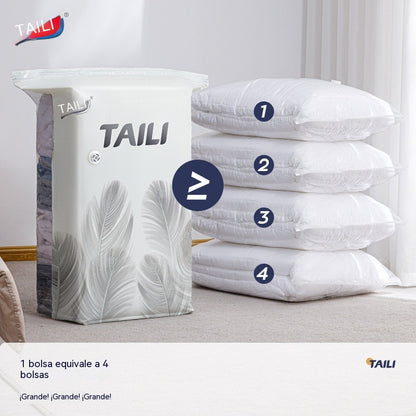 🧳【56*80cm】【Juego de 5 piezas】💨 Bolsa de almacenamiento al vacío grande y compresible: no requiere bomba, es a prueba de fugas e ideal para ahorrar espacio en maletas y en casa ✈️