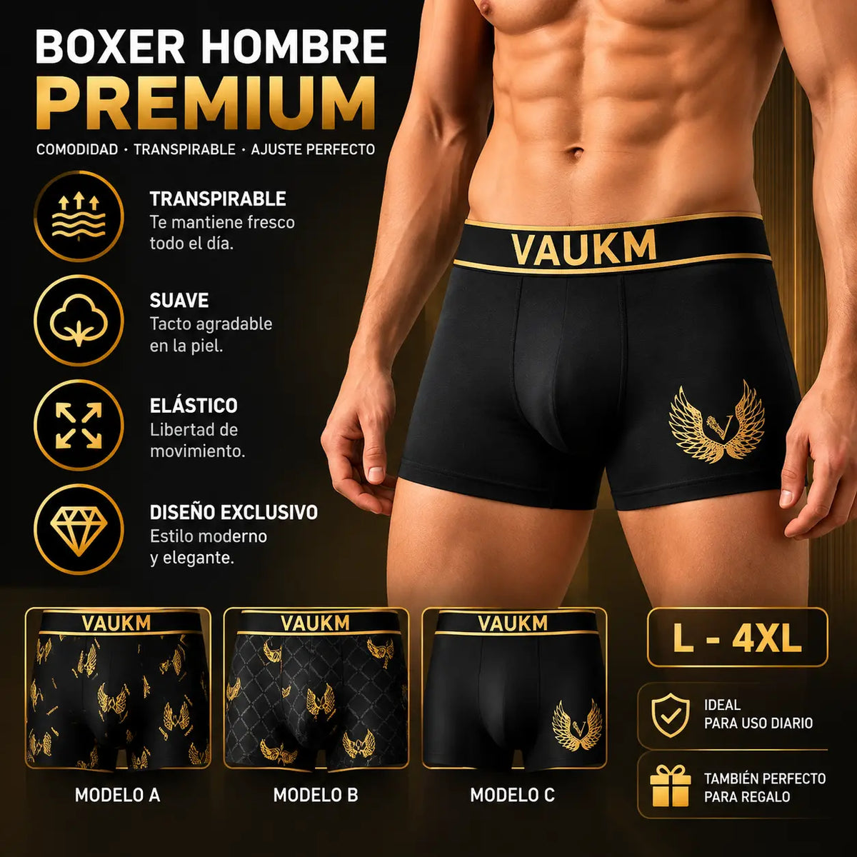 🚹✅💥Set de 3 piezas🔥Ropa interior masculina de seda fría elástica: cómoda, sin costuras, tallas grandes y diseño moderno.