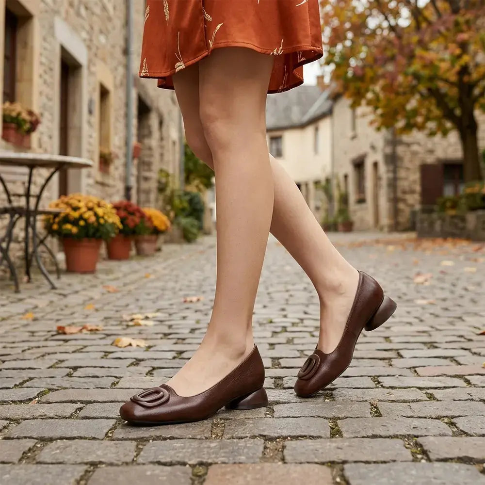 👡 Bailarinas estilo retro francés tipo Mary Jane para mujer – perfil bajo con puntera redonda – estilo retro, cómodas y versátiles.