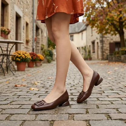 👡 Bailarinas estilo retro francés tipo Mary Jane para mujer – perfil bajo con puntera redonda – estilo retro, cómodas y versátiles.