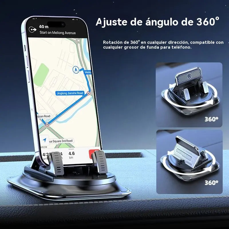 🚗 Soporte para móvil 2 en 1 para coche, giratorio 360° y antideslizante