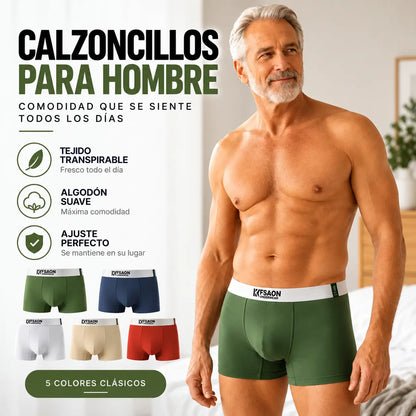 🧊🌟【Compra 3 y llévate 3 gratis】 【L-4XL】Calzoncillos bóxer nuevos de algodón puro para hombre, tallas grandes