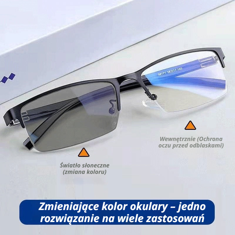 👓✨🕶️ Połowa ceny na cały asortyment 🔥🔥 Metalowe półramkowe fotochromatyczne okulary przeciwsłoneczne, okulary korekcyjne z filtrem światła niebieskiego, okulary przeciwsłoneczne do jazdy samochodem