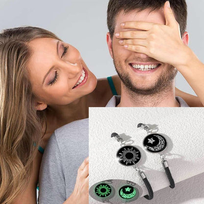 🎁💖Комплект от 2 гривни Слънце и Луна – Блестящи бижута за двойки за любов от разстояние