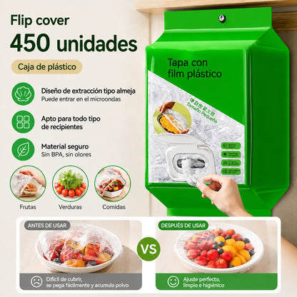 🥗✨ 450 tapas desechables para alimentos | Tapas flexibles para platos, cuencos y recipientes