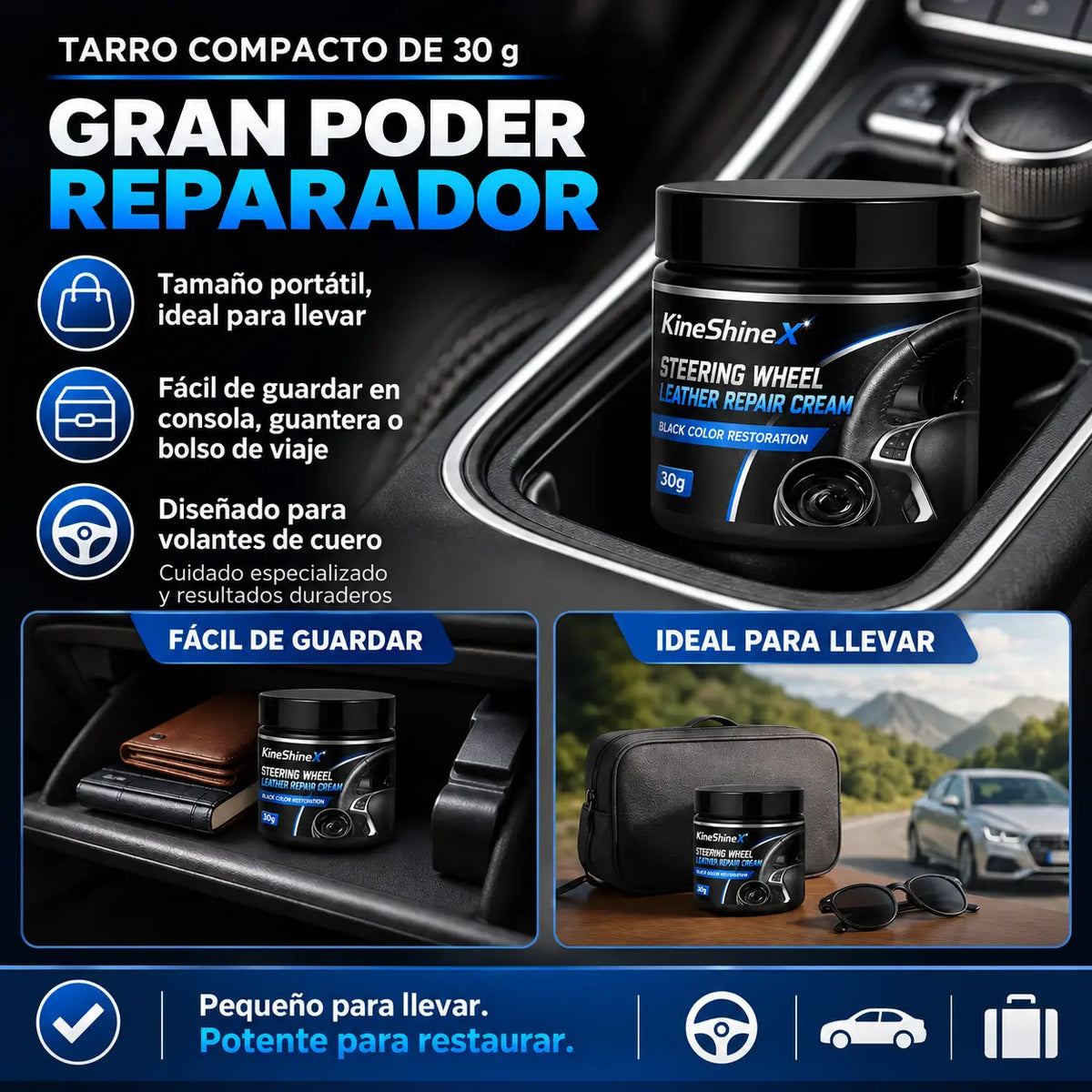 【Compra uno y llévate otro gratis】🚗✨Crema para volantes de cuero: repara, nutre y prolonga la vida útil.