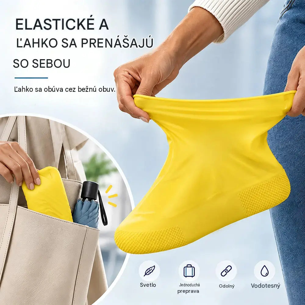 【2 páry za 20 eur】Chráňte svoje tenisky pred premočením! Odolné nepremokavé návleky na topánky: protišmykové a skladné – ideálne na nosenie v taške 🌧️