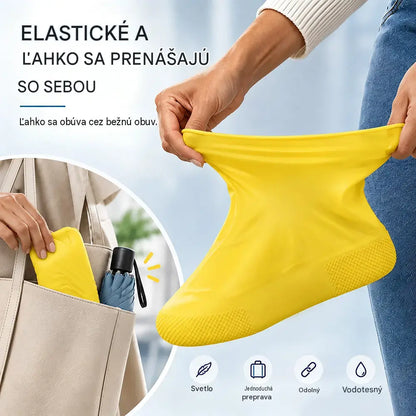 【2 páry za 20 eur】Chráňte svoje tenisky pred premočením! Odolné nepremokavé návleky na topánky: protišmykové a skladné – ideálne na nosenie v taške 🌧️