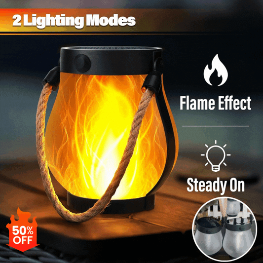 🔥Solárna plameňová lampa, lampáš z konopného lana, dekorácia záhradného dvora
