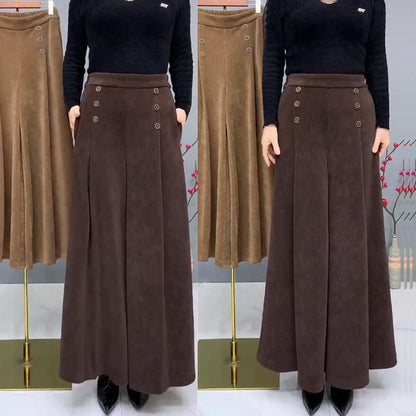 ✨🤩【XL-4XL】Nohavice so širokými nohavicami z hrubej teplej vlny😚 Široké a elastické nohavice so širokými nohavicami