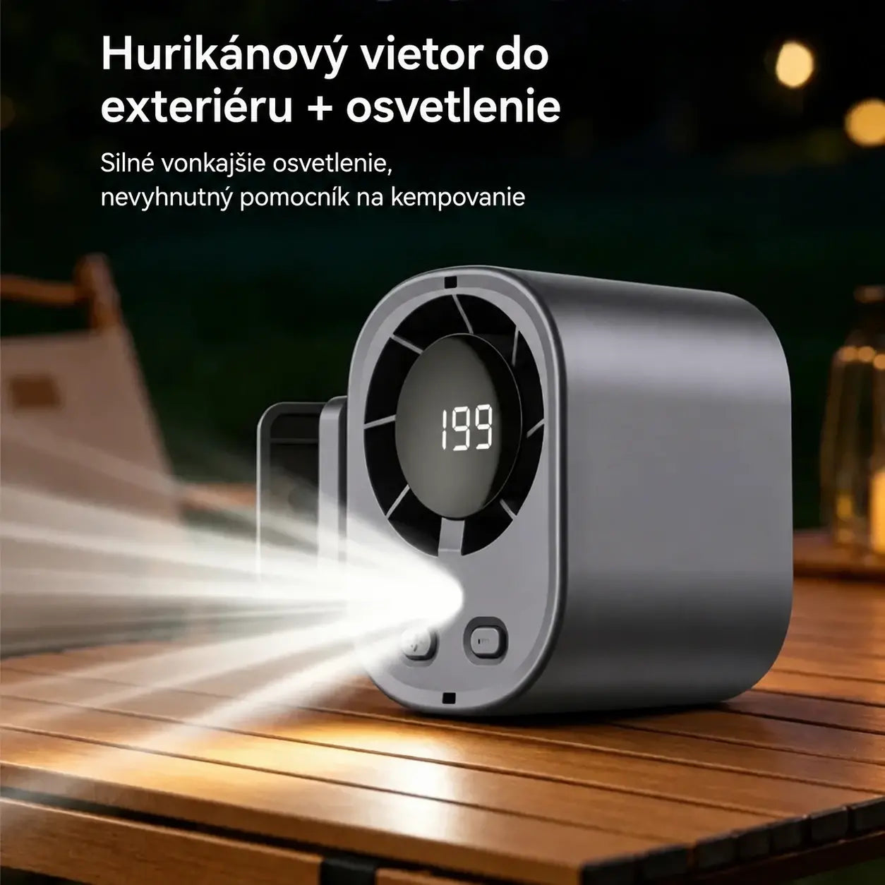 🌀❄Nový vysokokapacitný USB ventilátor s digitálnym LED displejom na montáž do auta a na vonkajšie použitie