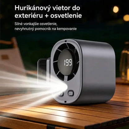 🌀❄Nový vysokokapacitný USB ventilátor s digitálnym LED displejom na montáž do auta a na vonkajšie použitie
