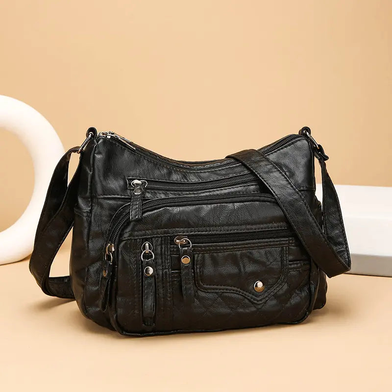 49% OFF👜Nuevo bolso de piel suave de gran capacidad, para llevar cruzado o al hombro
