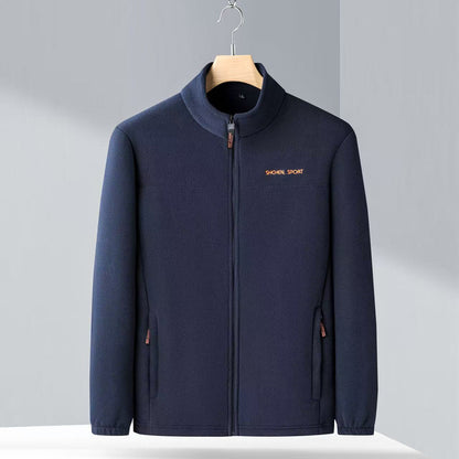 🧥🍂🔥 Chaqueta de forro polar para hombre (otoño e invierno) con cuello alto, para hombres jóvenes y de mediana edad.