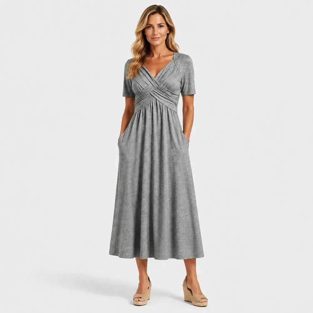 💟【50% DE DESCUENTO】【S-3XL】Vestido casual midi de color liso