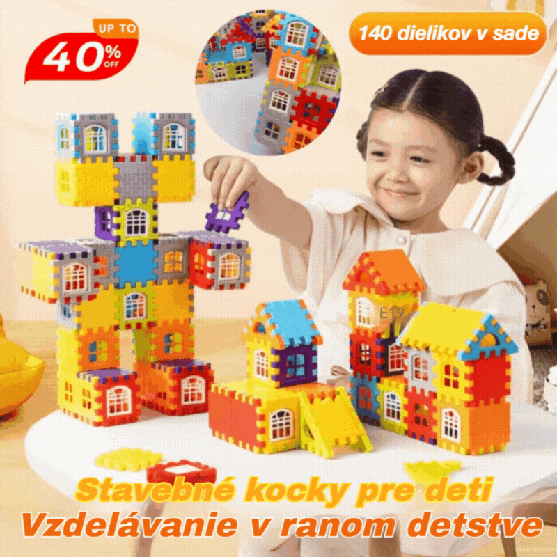 🎁🧩🧩【70/140 kusov】 Vzdelávacie hračky zo stavebníc