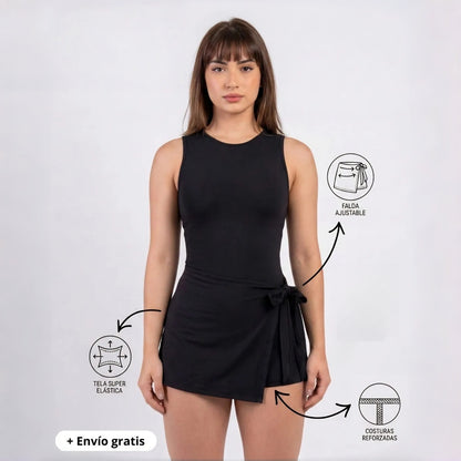 Vestido mono básico sin mangas para mujer, estilo deportivo informal de verano.
