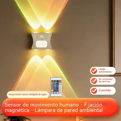Aplique de pared con sensor de movimiento y mando a distancia