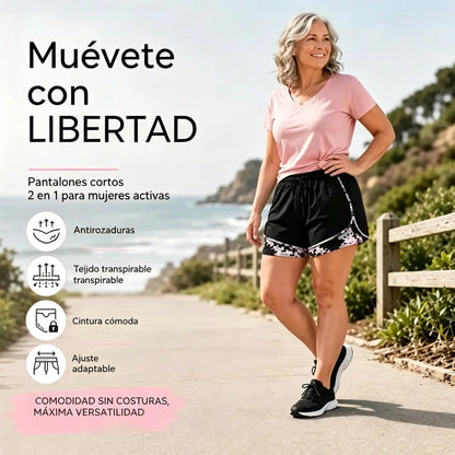 📢⏰Pantalones cortos deportivos casuales para mujer con forro incorporado